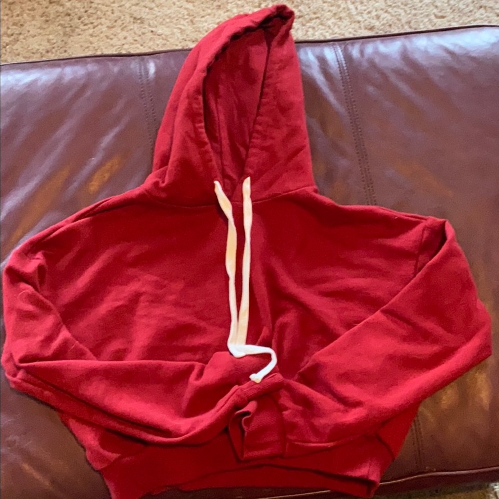 Red crop hoodie